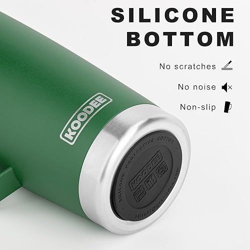 Miniatura 4 de koodee Taza de café aislada de 20 onzas con tapa y asa, acero inoxidable de doble pared al vacío, taza de campamento, vaso de café de viaje (verde