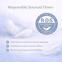 Vista 7 de Juego de 2 almohadas de plumón 100% de lujo, tamaño estándar, fabricadas en la familia en Nueva York, almohadas de cama transpirables para dormir