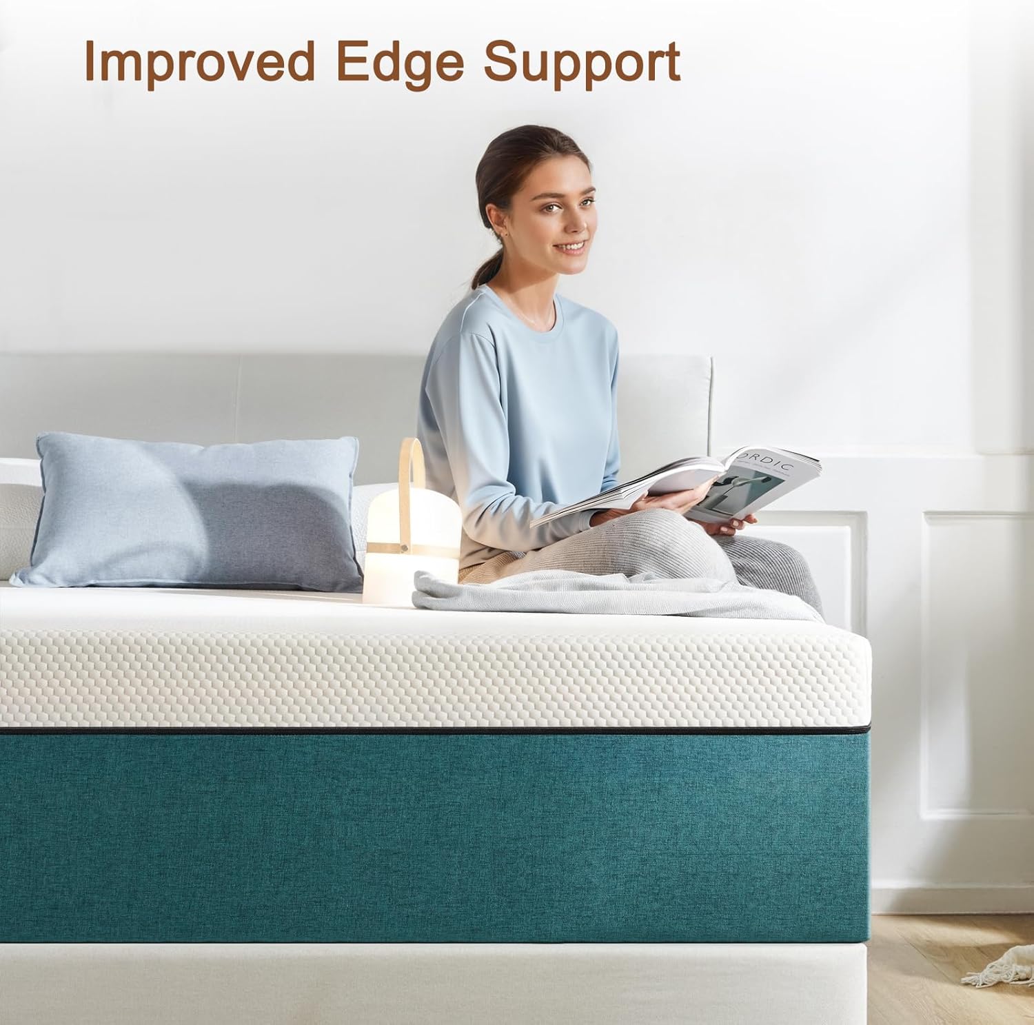 Queen Mattress,10 Inch No Fiberglass Gel Memory Foam Queen Size Mattress in a Box,Pressure Relief with Medium Firm Support,80" X 60" X 10",Medium Firm,Blue - Image 5