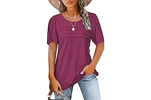 Puff Sleeve Summer Tops for Women with Sleeves