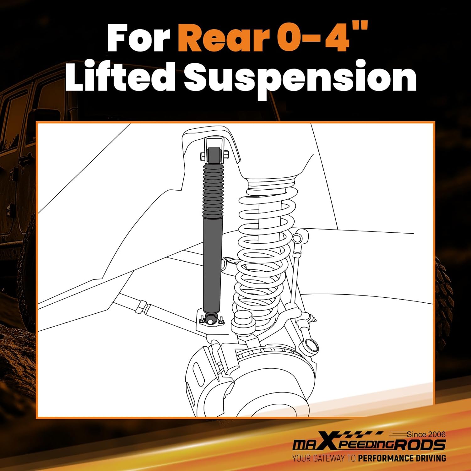 maXpeedingrods 0-4" Rear Shock Absorbers for Ram 2500 2014-2023 2WD 4WD, G1 Version