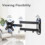 Suptek Full-Motion TV Wall Mount for 15-32 inch TVs, Articulating Arm with 360° Swivel Tilt & Extension, for Bedroom Kitchen Office Corner LCD Monitor and Plasma TVs VESA 75,100,Black