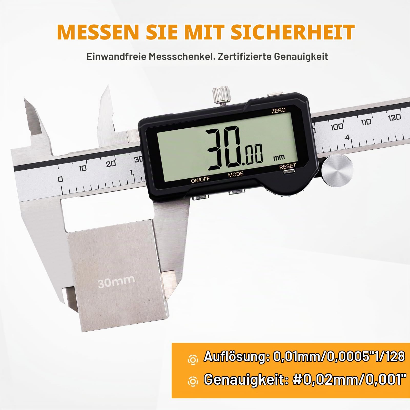 HARDELL Digitaler Messschieber 150 mm wiederaufladbar, LCD Display mit Reset-Funktion, Edelstahl, mm/Zoll/Bruch umschaltbar, Auto-Off, für Heimwerker, Hausgebrauch & 3D-Druck