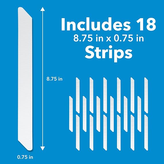 Duck Brand Adhesive Tub Tread Strips, 0.75 x 8.5-Inch Each, 18 Pack, White (663138)