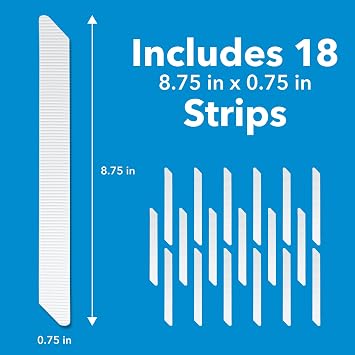 Duck Brand Adhesive Tub Tread Strips, 0.75 x 8.5-Inch Each, 18 Pack, White (663138)