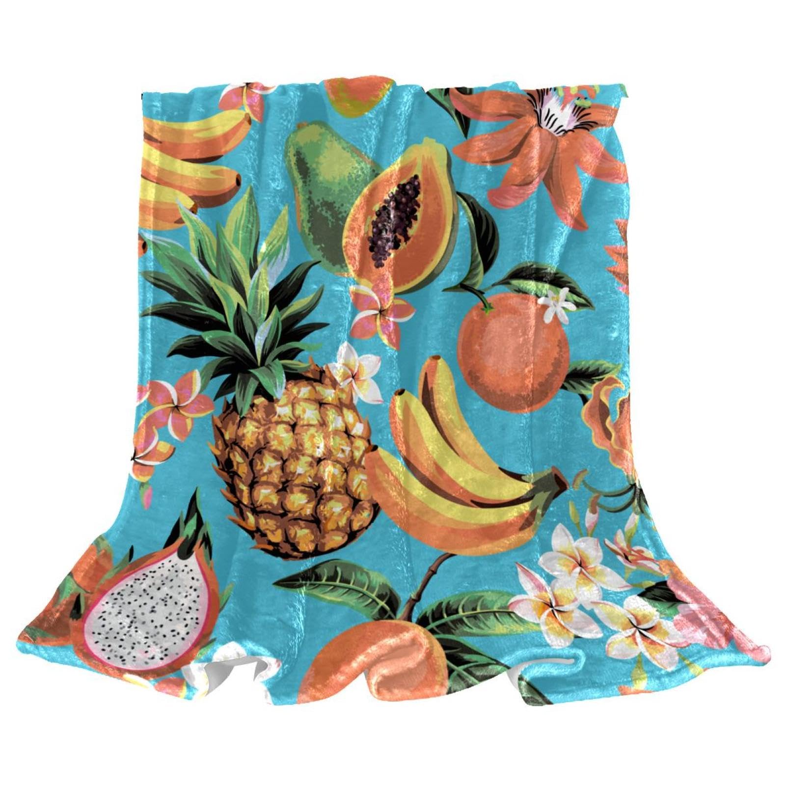 Couverture polaire ananas contre le froid plaid doux pour canapé et lit