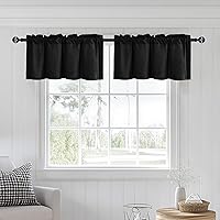 Vista 24 de JIUZHEN Cortinas de cenefa para ventana de cocina, cenefas para ventana de sala de estar/sótano, cortinas de ventana de baño, aislamiento térmico