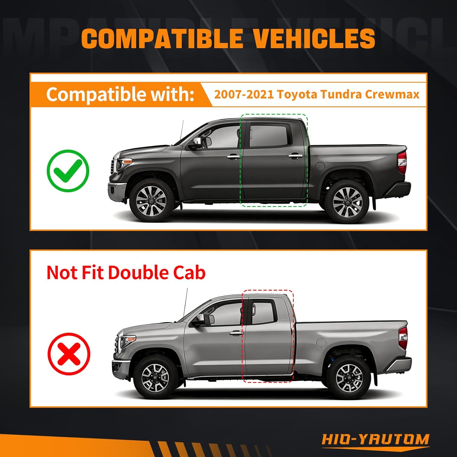 75552-0C060 2Pcs Roof Molding Drip Weatherstrip Compatible with Toyota Tundra Crewmax 2007-2021 Left & Right Roof Molding Trim Seal Kit Replacement for 75552-0C060 75551-0C060 (Not Fit Double Cab)