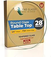 Vista 55 de Fab Glass - Mesa redonda de cristal de 48 in, grosor de 3/4 in, cristal pulido plano templado, Vidrio, Transparente