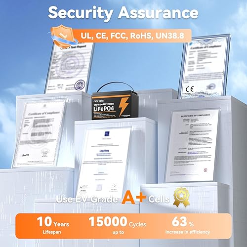 Miniatura 3 de Batería LiFePO4 de 12 V 100 Ah integrada de 100 A BMS, grupo 31 batería de litio de 1280 Wh hasta 15000 ciclos profundos batería recargable para RV,