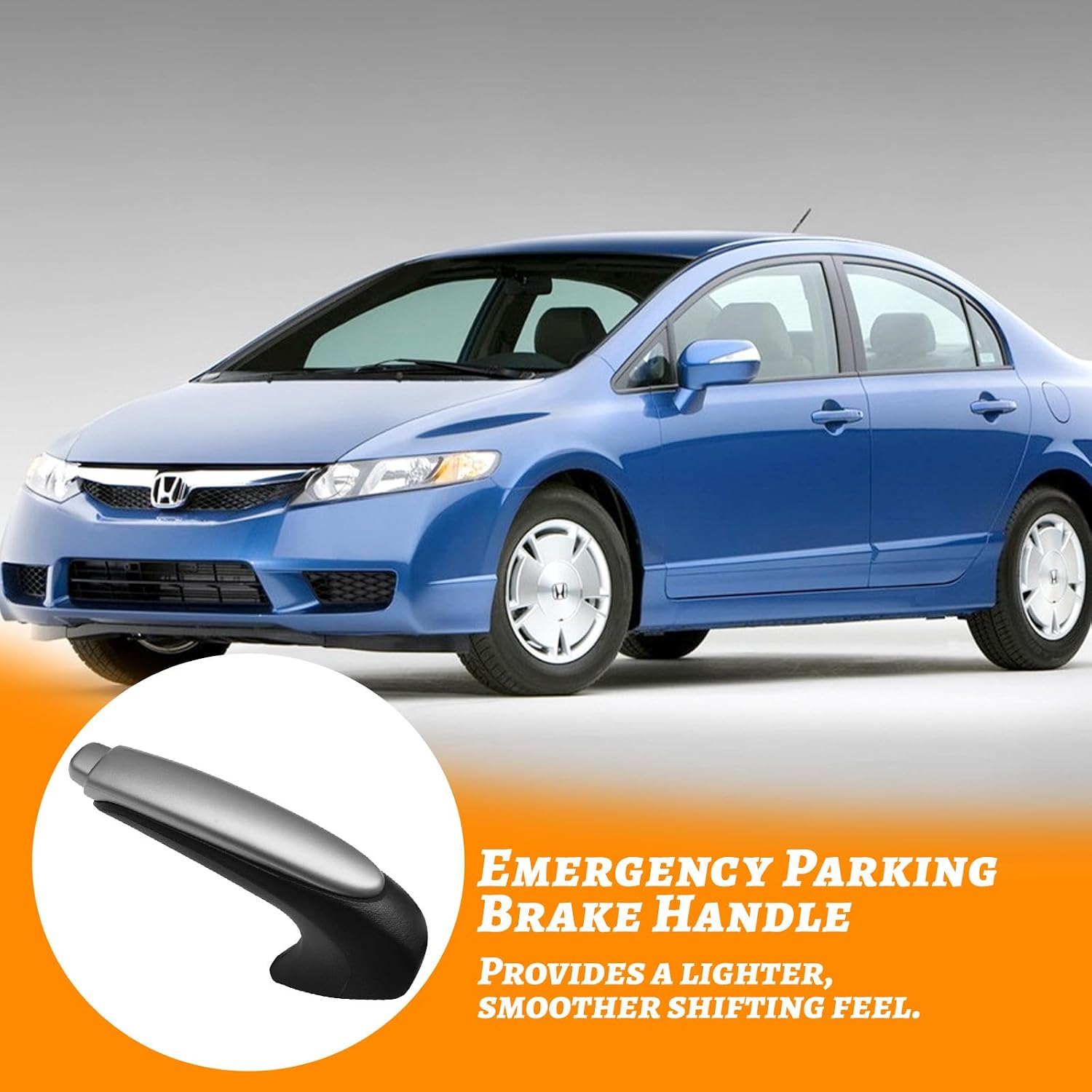 QianBao Emergency Parking Brake Handle 47115-SNA-A82 Emergency Brake Parking Handle Protector Cover Compatible with Honda Civic 2006-2011 Black Gray