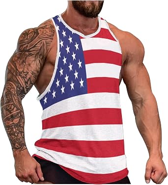 Mens Tank Tops Summer Sleeveless Tee Cool Workout T-Shirts Beach Athletic Undershirts