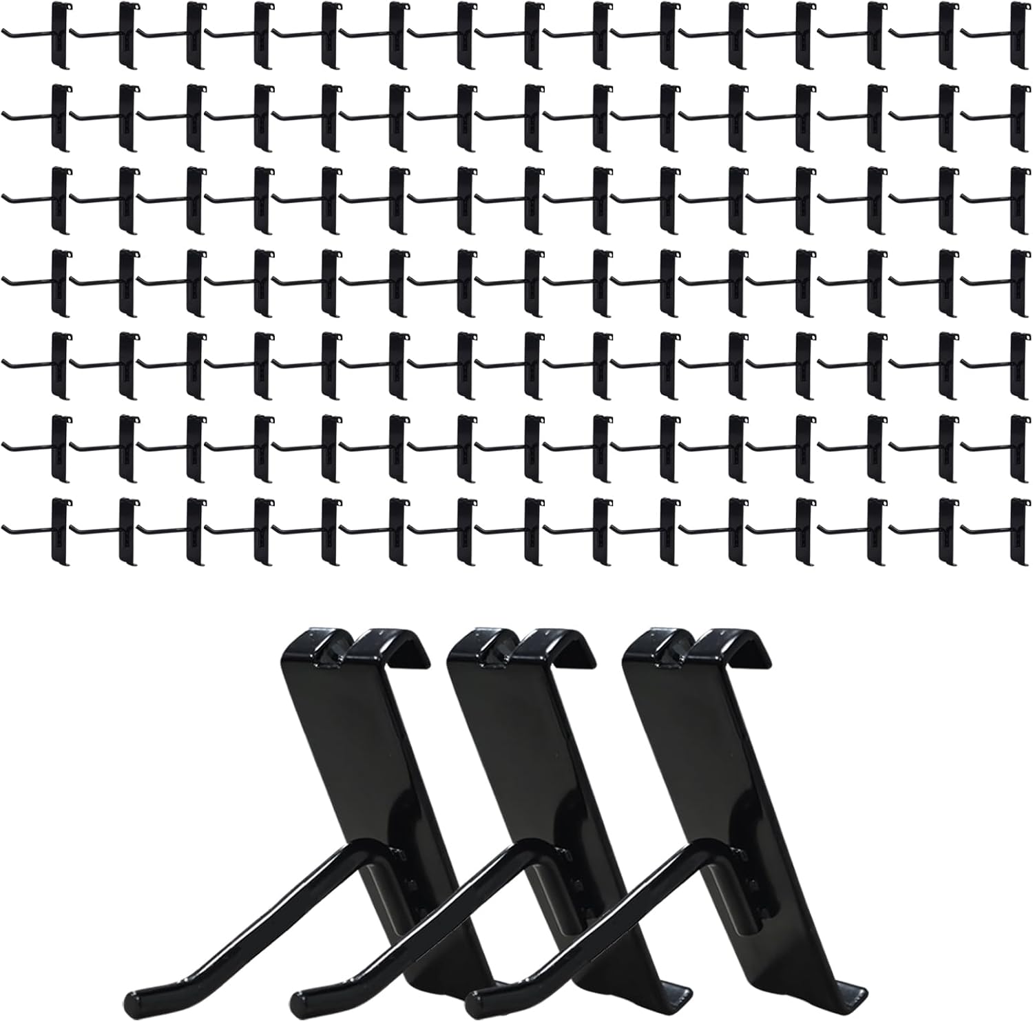 Gridwall Hooks 2 Inch, 100PC Heavy Duty Black Display Hooks for Grid Wall Panels, Grid Wall Accessory for Retail Store, Home Stroage, Garage, Trade Show