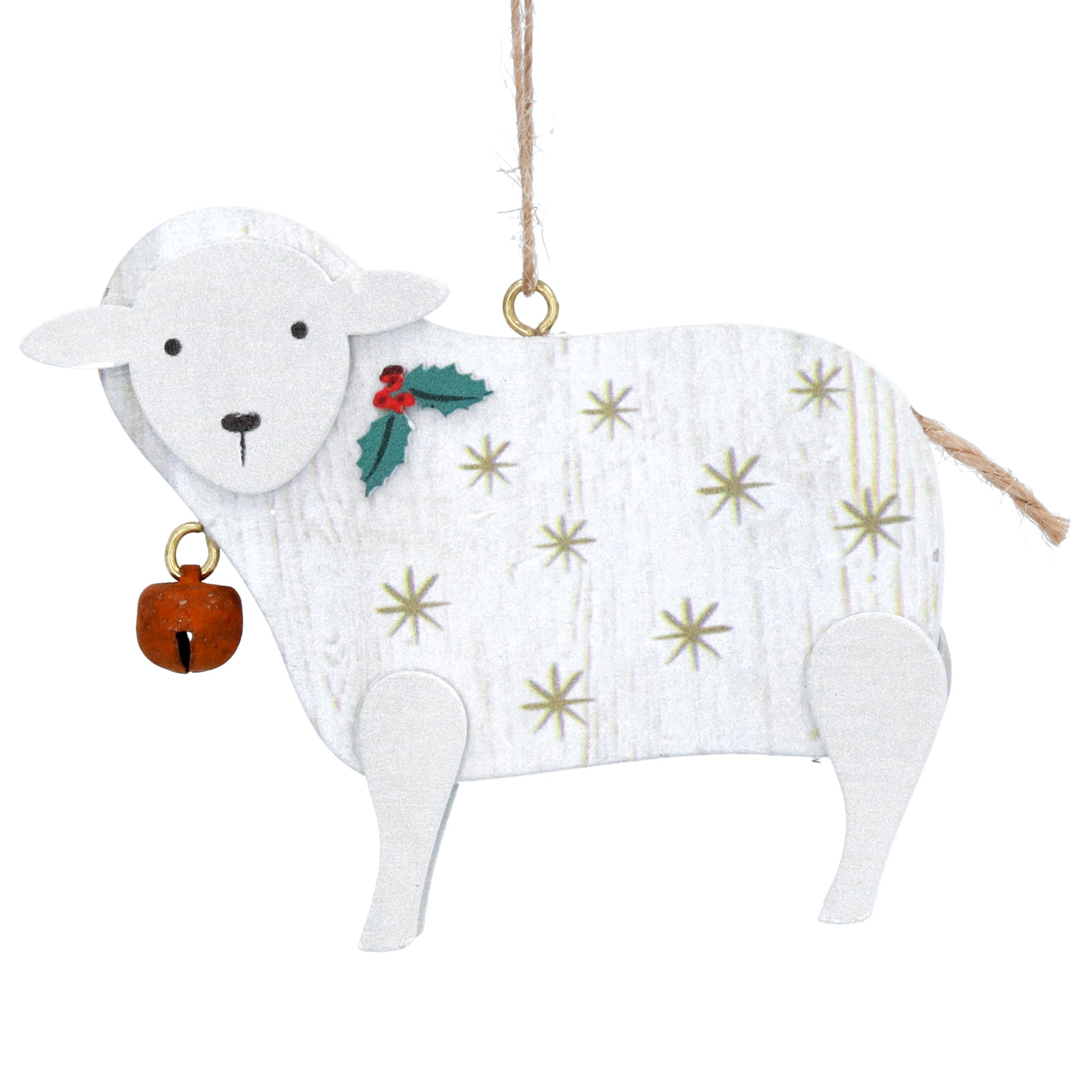 Gisela Graham Wooden Sheep Decoration 7X8x1 Centimetre
