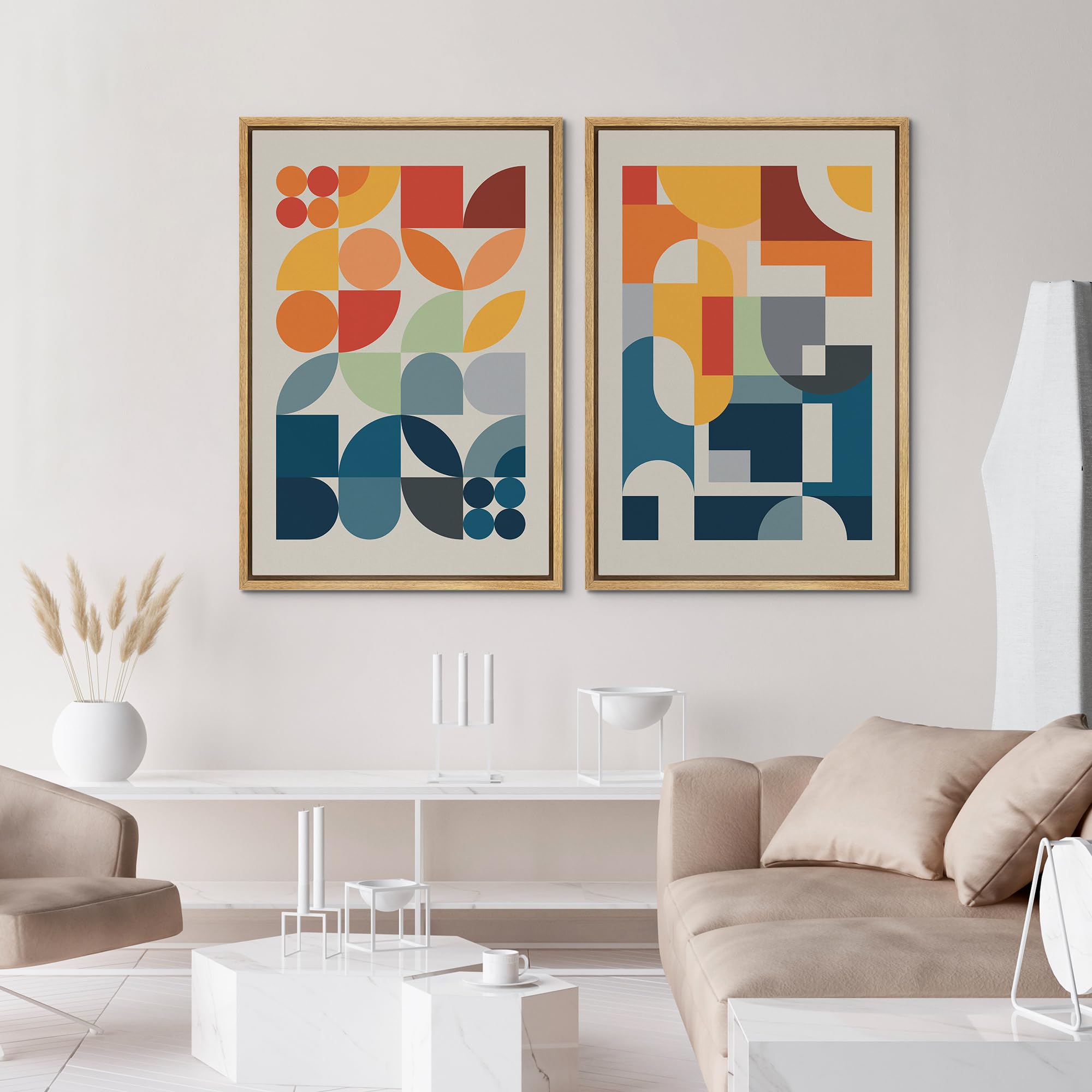 レア/SKOLOCT/CANVAS/ART/2 Amazon.com: IDEA4WALL Framed Canvas Print Wall Art Set Mid-Century