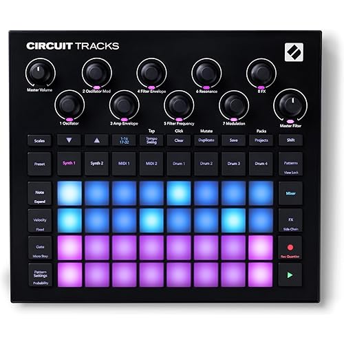 Novation Circuit Tracks: Groovebox sequencer with synth engines, MIDI control, and drum patterns for electronic music making