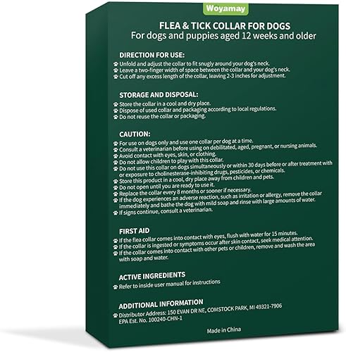 Miniatura 8 de Paquete de 4 collares antipulgas para perros, tratamiento de pulgas y garrapatas de perro, 8 meses de protección contra pulgas y garrapatas para