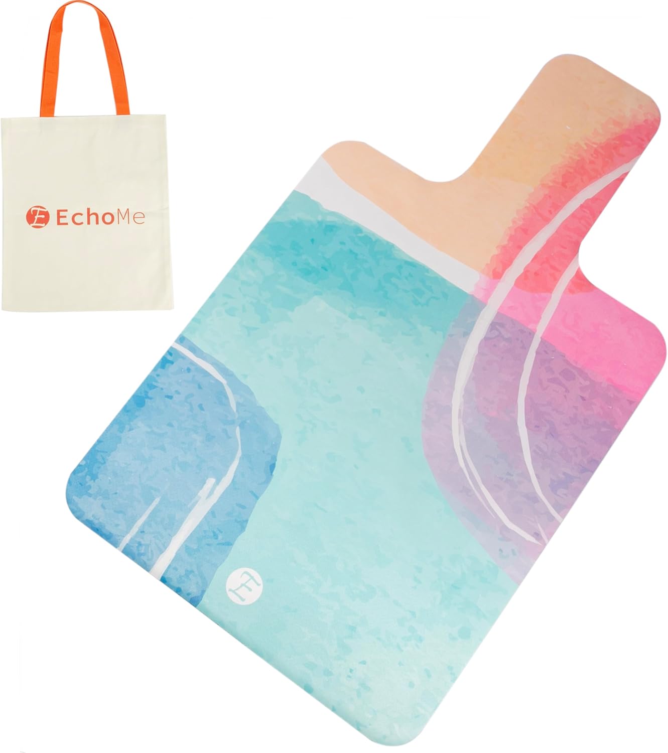 Echome Value Pilates Reformer Mat – Great Value Non-Slip Cover with Natural Rubber Backing, Sweat-Wicking, Lightweight Foldable, Portable with Cotton Tote Bag, Fits Balanced Body Merrithew Aeropilates (38 x 22 inch, Ribbon)