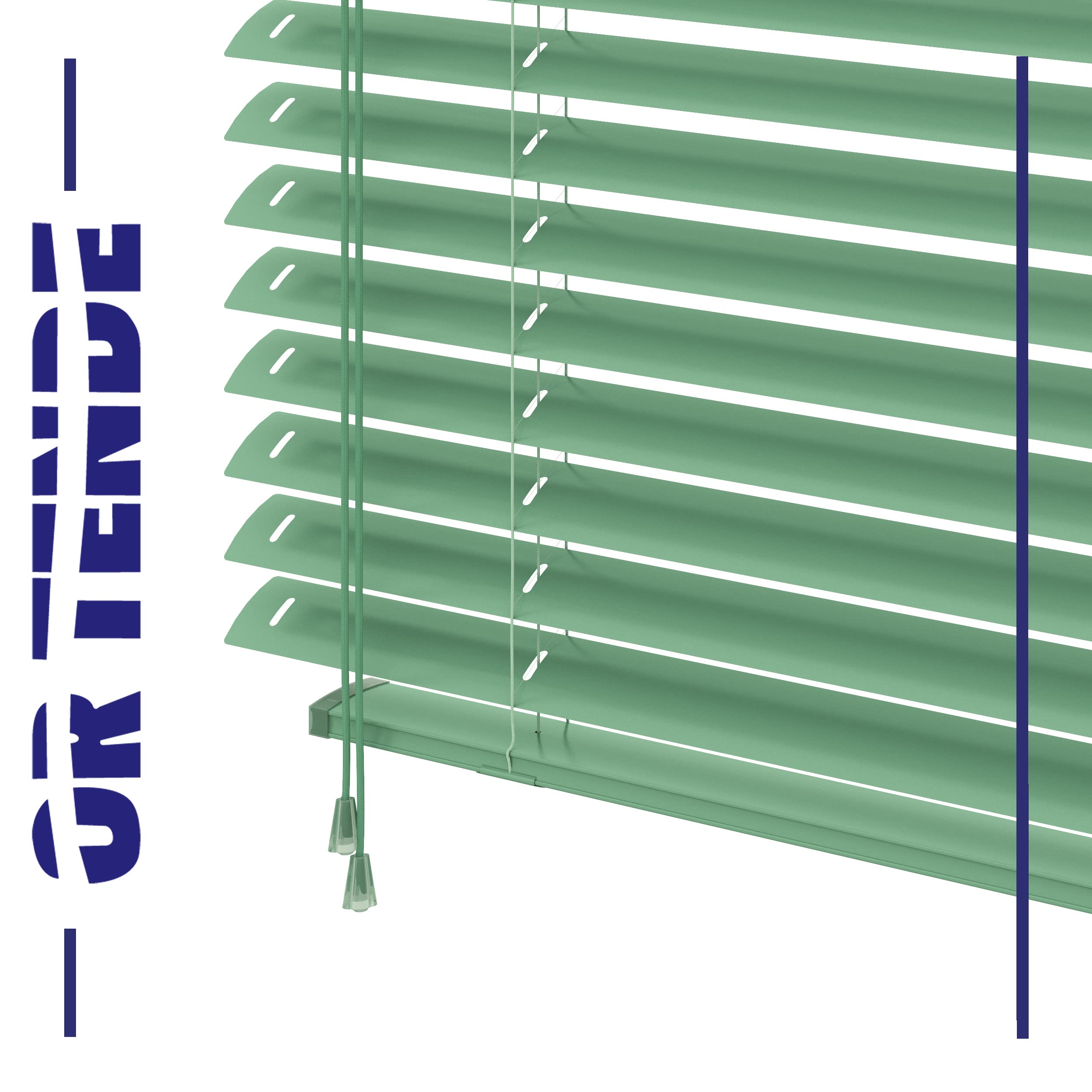 OR TENDE - Tenda Veneziana da 50 mm 140x100 cm in Alluminio Su Misura per Esterno Personalizzata con Nastro in Corda per esterno Made in Italy