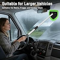 Vista 2 de XINDELL - Herramienta de limpieza de parabrisas de 29 pulgadas, kit de limpieza de ventana interior de automóvil con mango largo extendido y 4