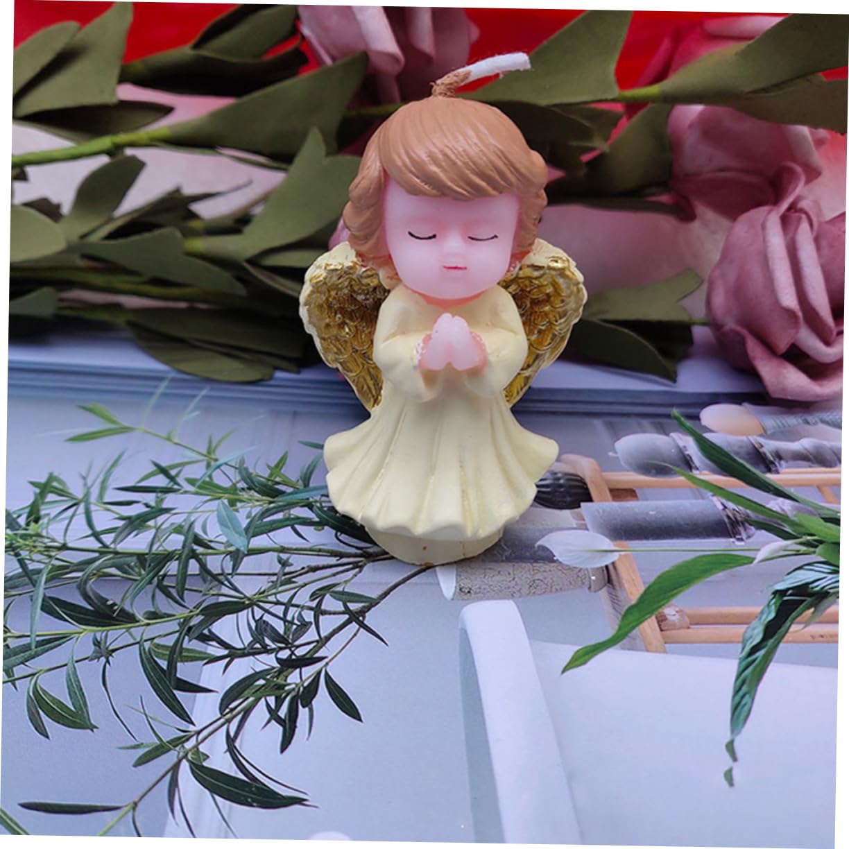 8piezas Velas Decorativas Forma De Ángel para Pasteles y Fiestas De Velas para Cumpleaños Decoración De Tartas para Niño Niña y Celebraciones Especiales