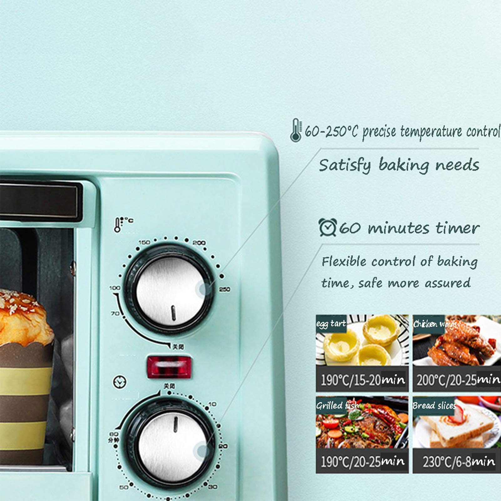Wielofunkcyjny minipiekarnik elektryczny, Retro wypiek chleba Piekarnik elektryczny? Inteligentna powłoka ze stali nierdzewnej Kuchenka mikrofalowa Przydatna