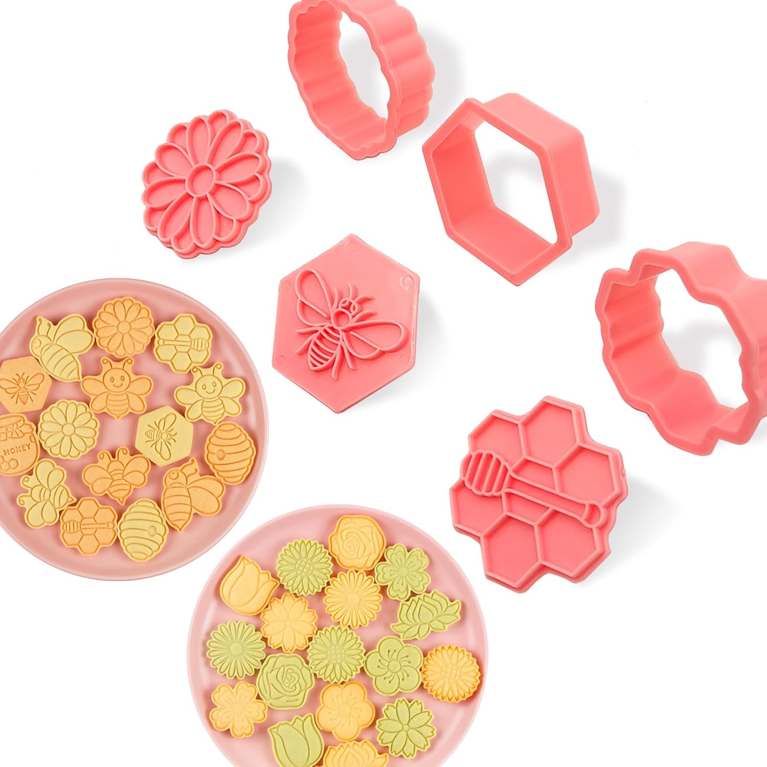 16 Pcs Flower Cookie Cutters 3D Cookie Cutter Mold Spring Flowers Cookie Stamps Butterfly Bee Shape Biscuit Cutter for Home Kitchen Baking Birthday Party - Image 4