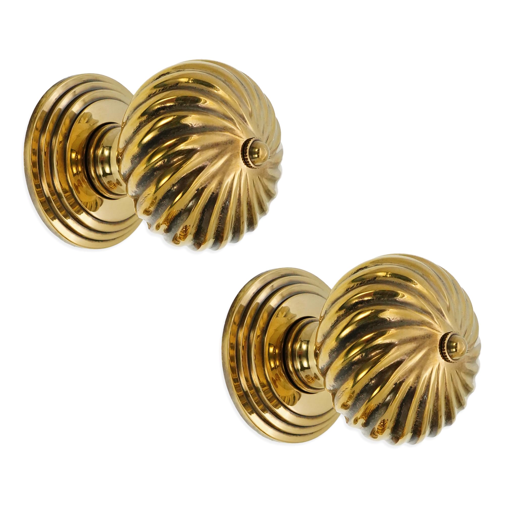 Boutons de porte ronds en laiton mortaise vieilli Infinity Decor 60 mm