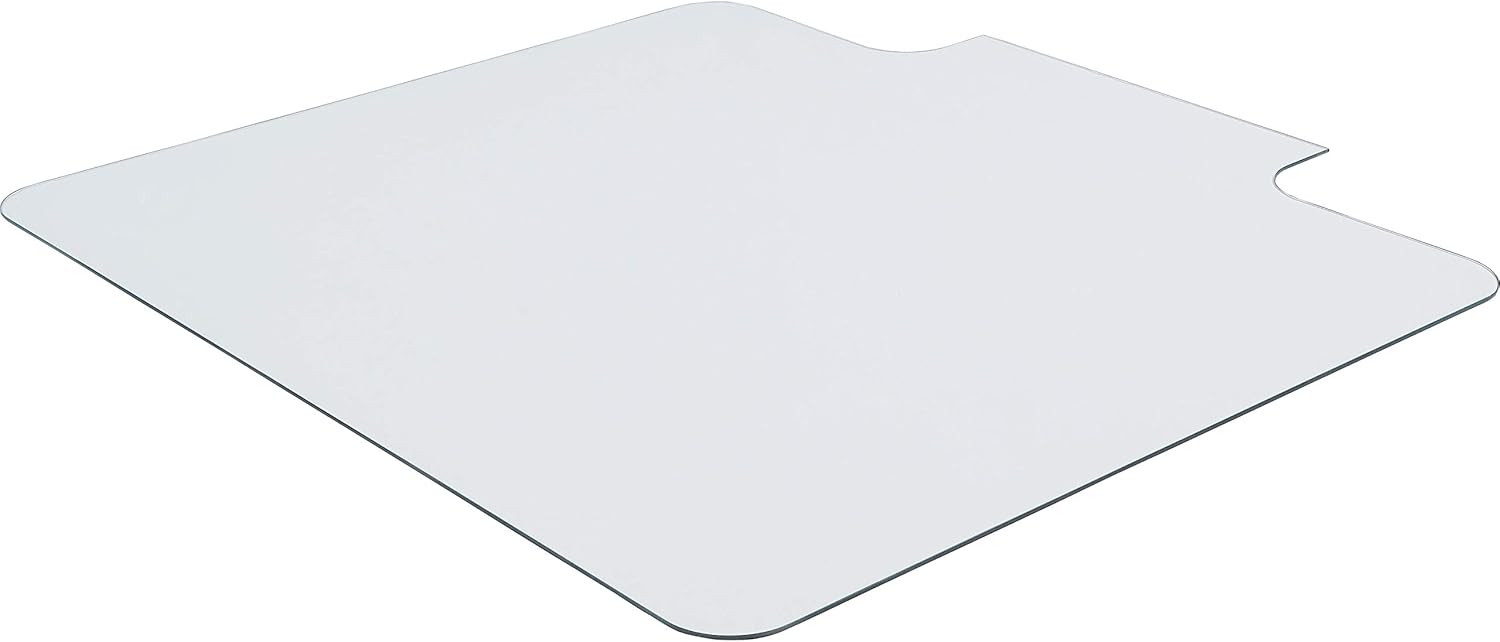 Lorell Tempered Glass Chairmat with Lip, 36" x 48", Clear, 1 Each