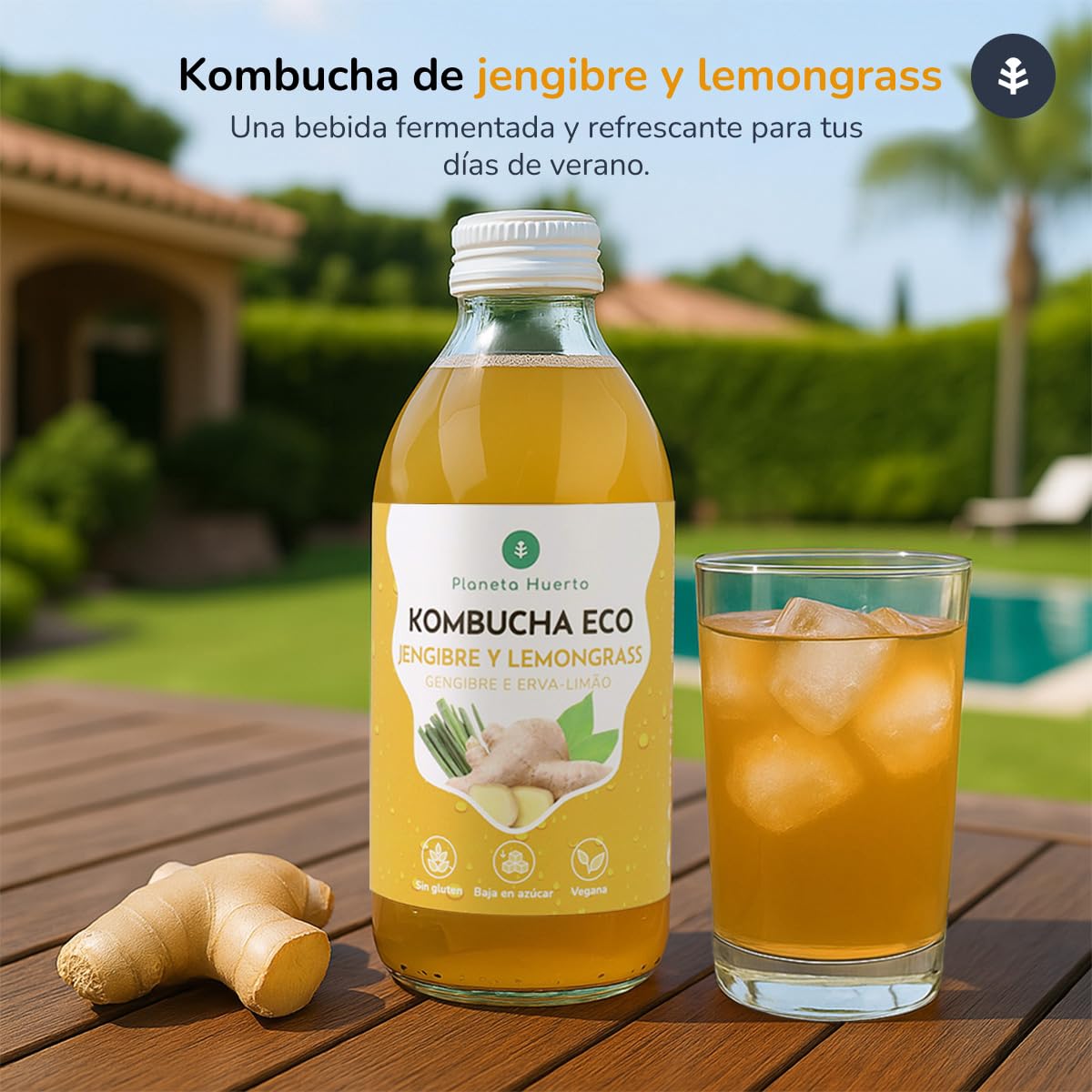 Pack 6x Kombucha ECO Jengibre y Lemongrass 330 ml