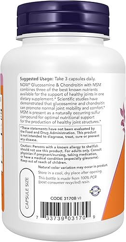 Miniatura 3 de Now Foods Glucosamina y Chondroitin con MSM.
