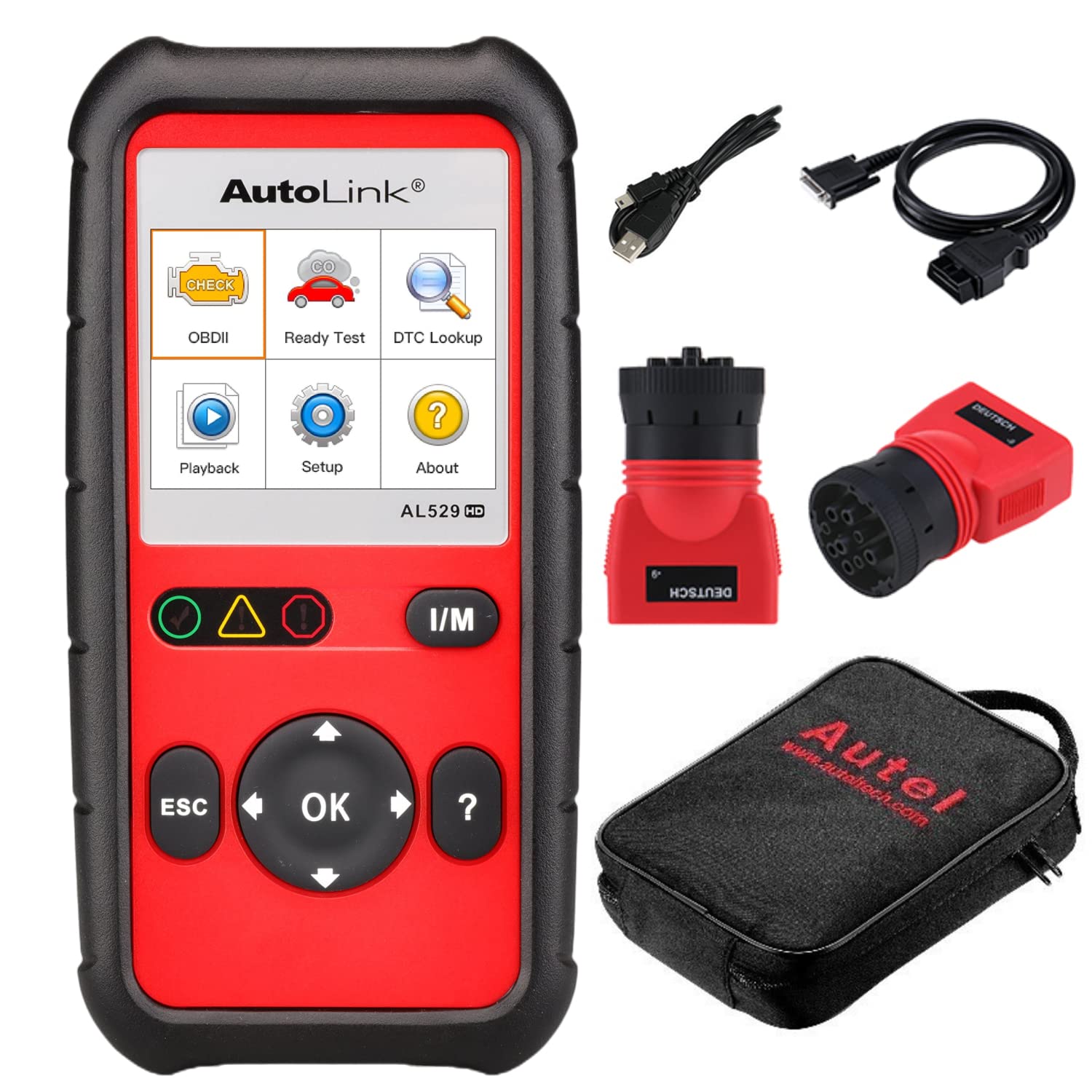 Autel AutoLink AL529HD, Vehicle Code Reader, Advanced AL529 OBD2 Code Scanner, AutoVIN Read Enhanced Codes for Ford/GM/Chrysler, Freeze Frame Data, Code Reader for Cars and Trucks
