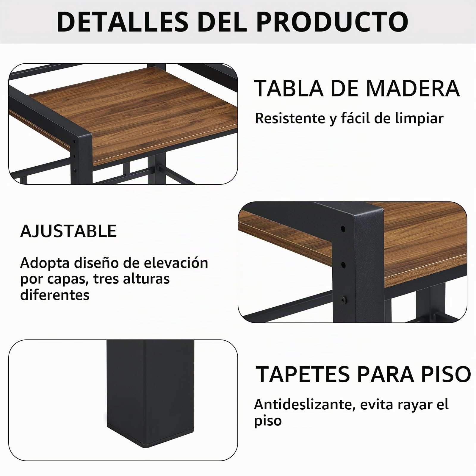 OVRLRIJP lavadoro Mueble con Estantería y Armario Ajustable para Lavadora, 3 Alturas, 350 kg de Carga, 75 x 67 x 105 cm (Negro)