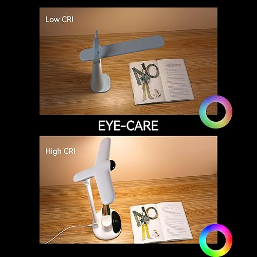 Miniatura 3 de VAVOFO Eye-Caring - Lámpara de escritorio inalámbrica 6785 - Control táctil, temperatura de color de 2700-7000K, 700 lúmenes, diseño de doble