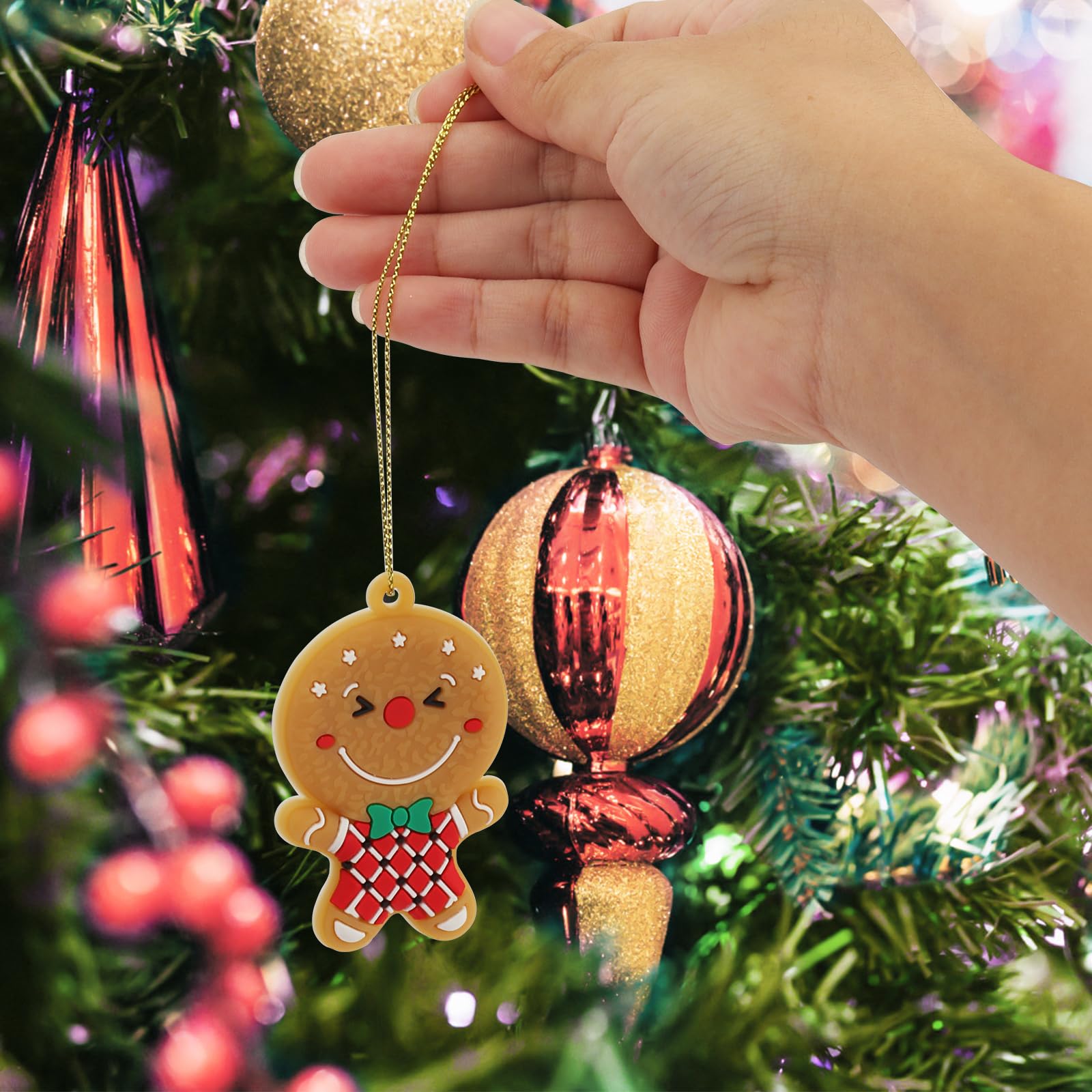 12Pz Omino Pan Di Zenzeri in Legno, Decorazioni Addobbi Albero Di Natale Legno