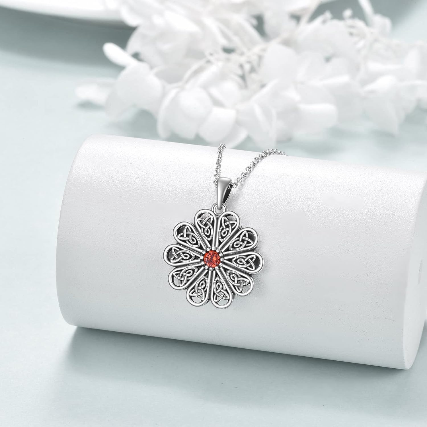 YFN Celtic Necklace Sterling Silver Lucky Celtic Knot Pendant Jewelry Gifts for Women