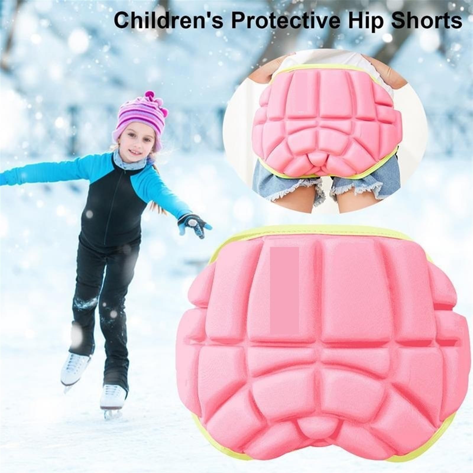 Sports Ski Skate Snowboard Protection Enfant Protecteur De Hanche Doux Rembourré Hanche Shorts for Ski Patinage Ski Protecteur Patinage (Color : Black M)