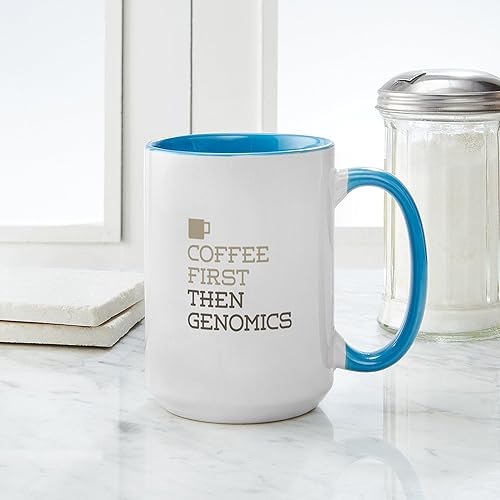 Miniatura 6 de CafePress Coffee Then Genomics - Taza de café de cerámica, taza de té, 15 onzas