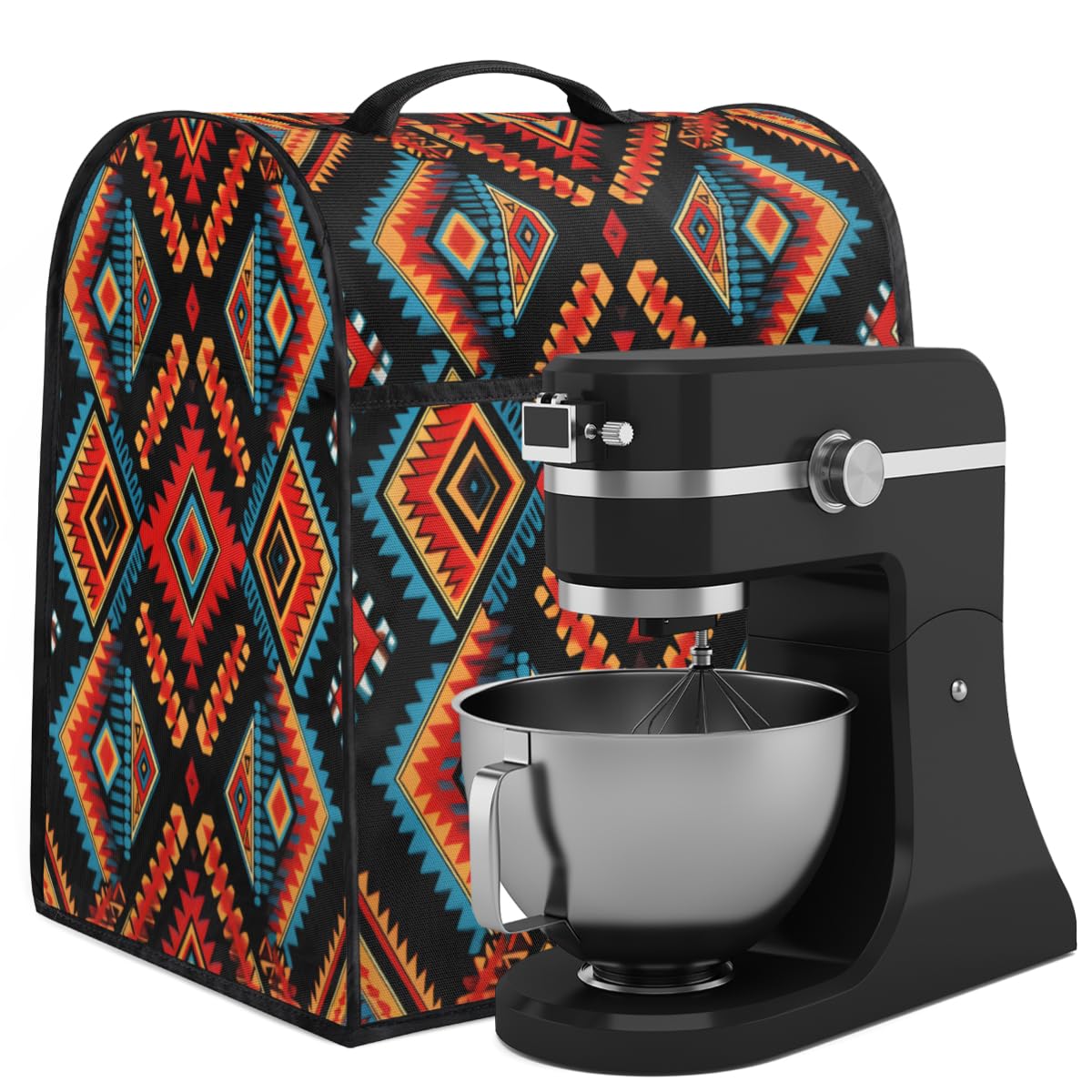 Coffee Maker Cover Aztec Printing Ethnic Kitchen Appliance Covers Small Appliance Covers Blender Cover Juicer Cover Dust Covers for Kitchen Appliances with Top Handle and Pockets,Washable,C600