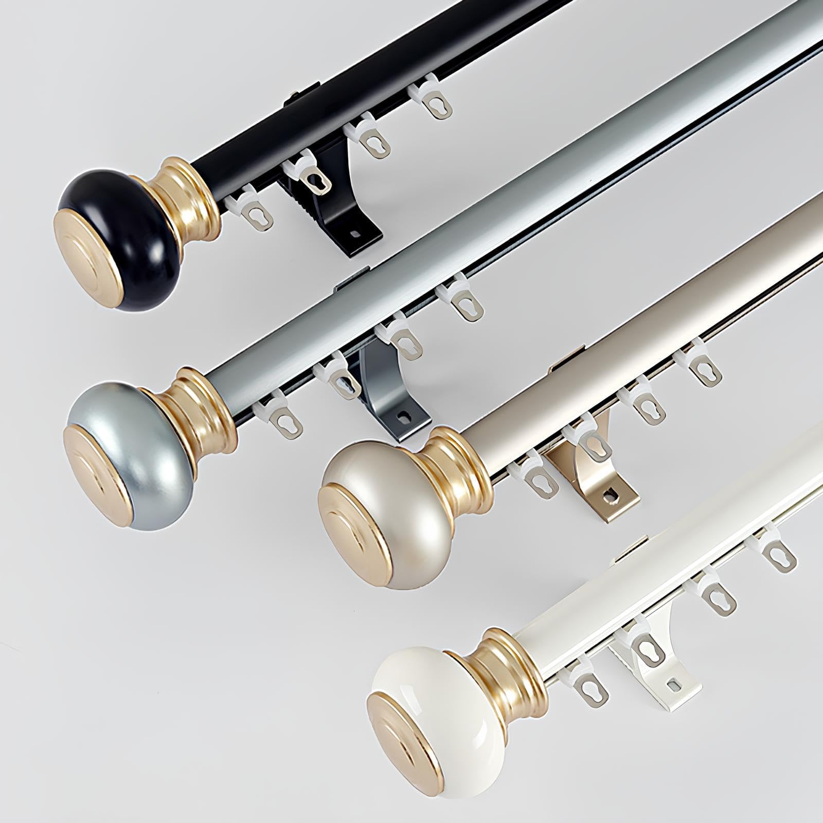 Lightweight Adjustable S-Curtains Track Wall-Mounted Aluminum Curtain Rod 70-100cm for Office & Living Room 135cm Room Divider Modern White Design