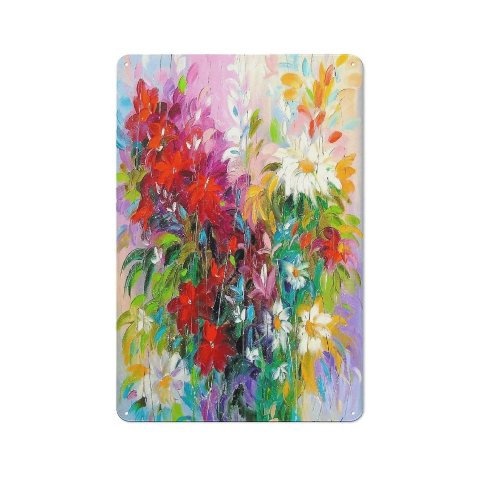 Junmoney The Dance Of Flowers Tin Sign 30X20cm, Rustic Home Bar Decor For Cafe, Pub, Workshop Or Home Bar, For Casual British Interiors