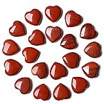 YATOJUZI 20PCS Red Jasper Heart Healing Crystals Natural Red Jasper Crystal Set Red Love Stones Polished Stone Bulk Wholesale Mini Pocket Gemstones Reiki Energy Gifts for Women