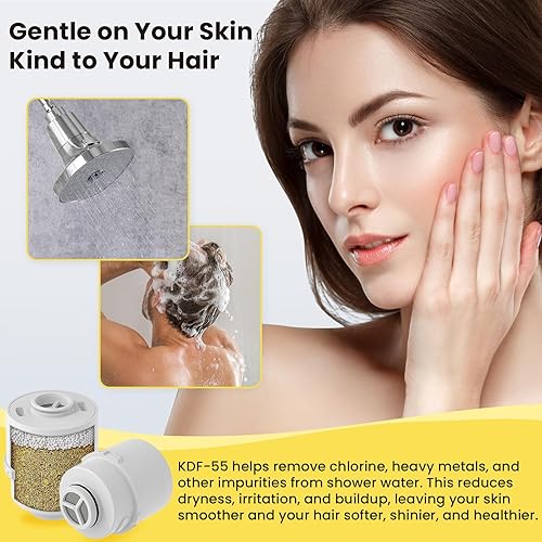 Miniatura 5 de Ryamen Cabezal de ducha filtrado, cabezal de ducha de lluvia con filtro, cabezal de filtro de ducha de alta presión para agua dura, 99% de