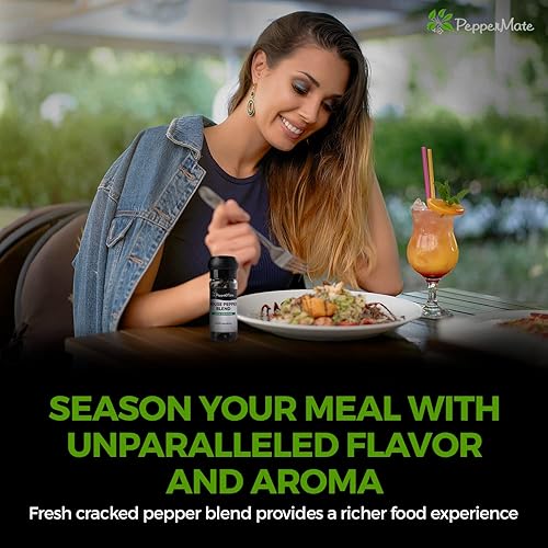 Vista 39 de PepperMate Condimento de sal marina con molinillo - Mezcla en recipiente de vidrio para frescura, especias gourmet de sal marina para barbacoa