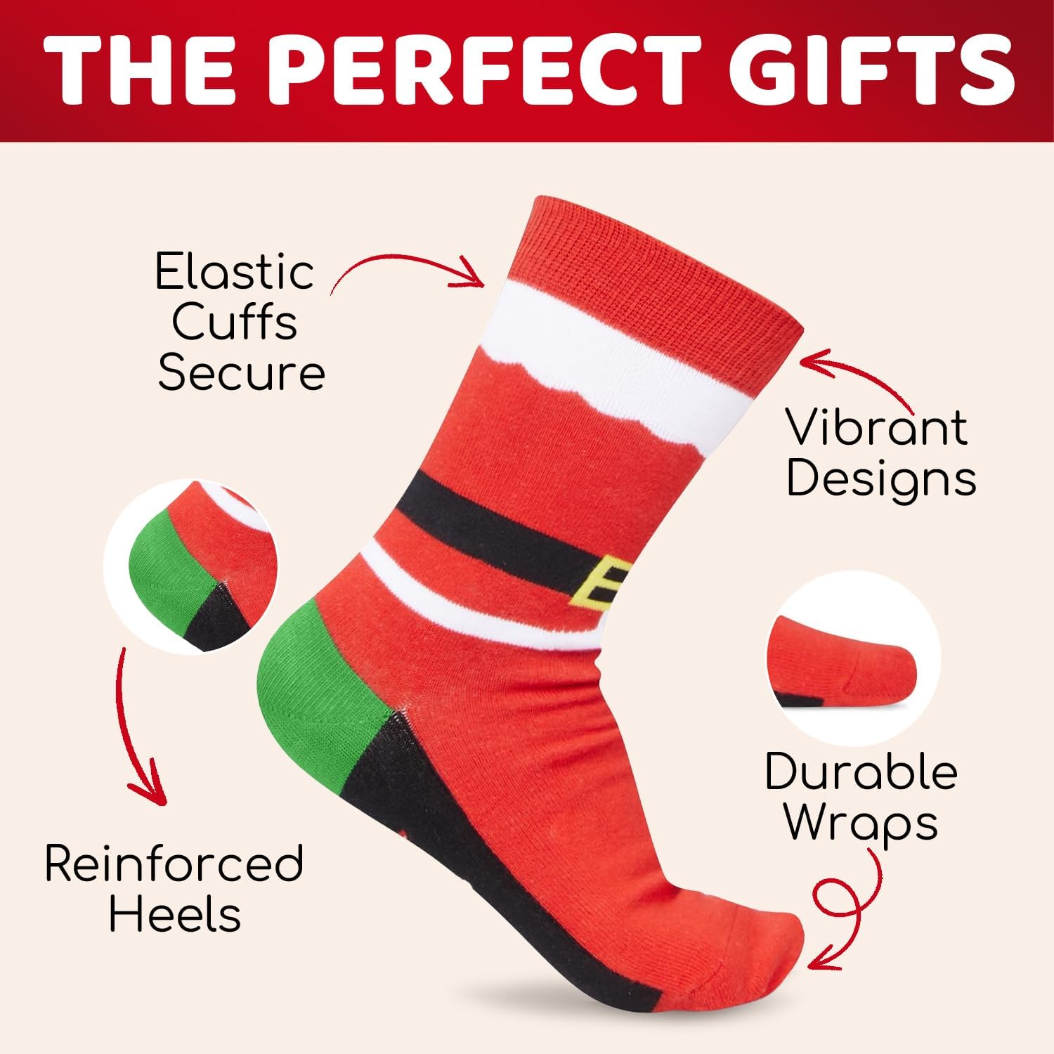 Happypop Christmas Socks - Santa Elf Snowman Gingerbread Xmas Gift with Greeting Card - Image 3