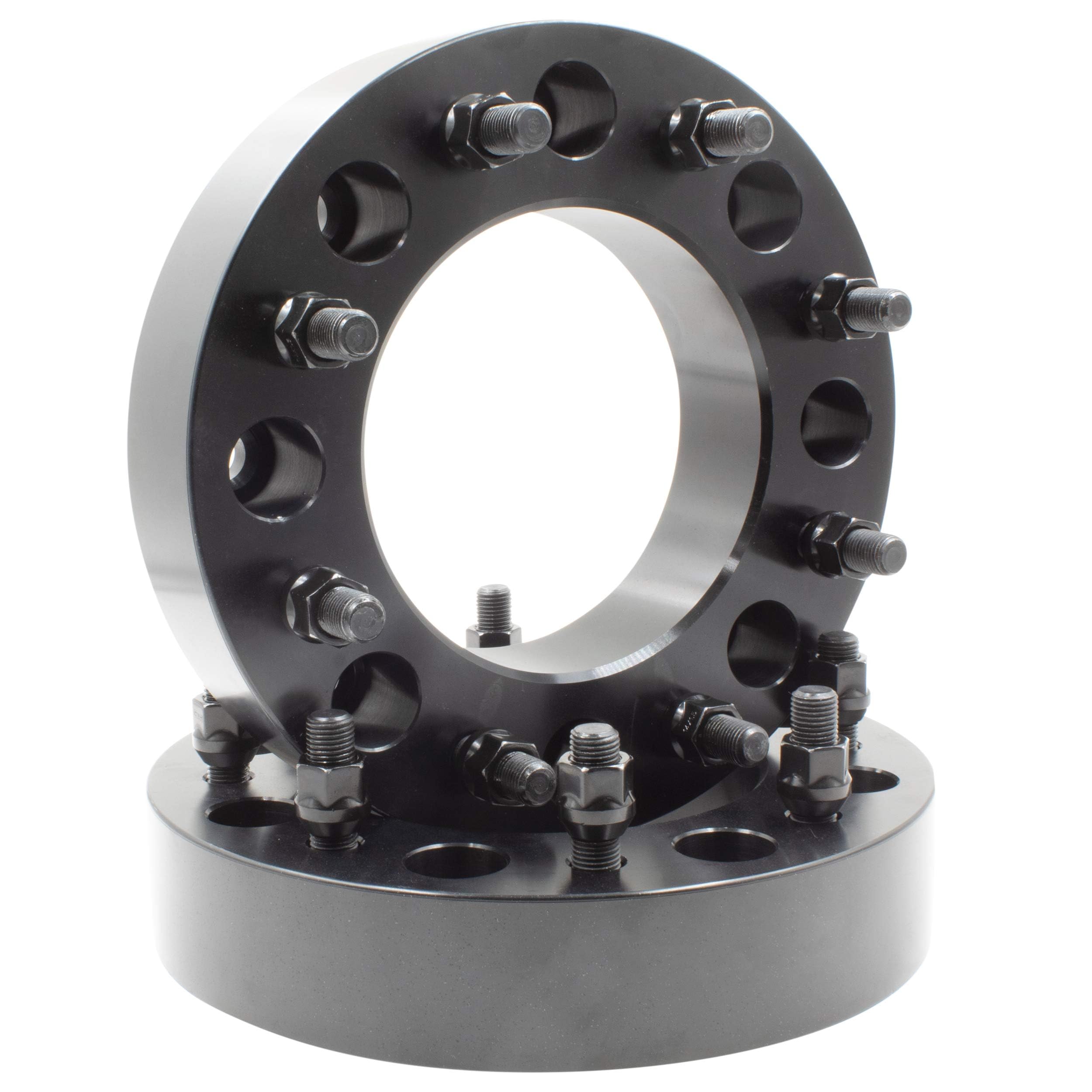 Wheel Accessories Parts 2 Pcs Wheel Spacers Adapters 8 on 200mm 8x200mm 2.00 Inch Thick M14x1.5 14x1.5 Thread Stud Fits 2019+ Ram 3500 2003+ Ford F350 Dual Rear Wheel Vehicles No Lip