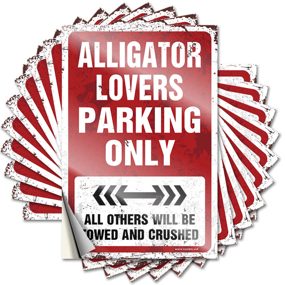 Sticker Cool Easy Apply | Alligator Lovers Parking Only Funky Case Peel and Stick(6X9CM)