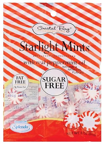 Miniatura 4 de Coastal Bay Confections 1 (3 onzas) Cada bolsa sin azúcar Starlight Mints con aceite de menta verde natural y mentas Starlight con aceite de menta