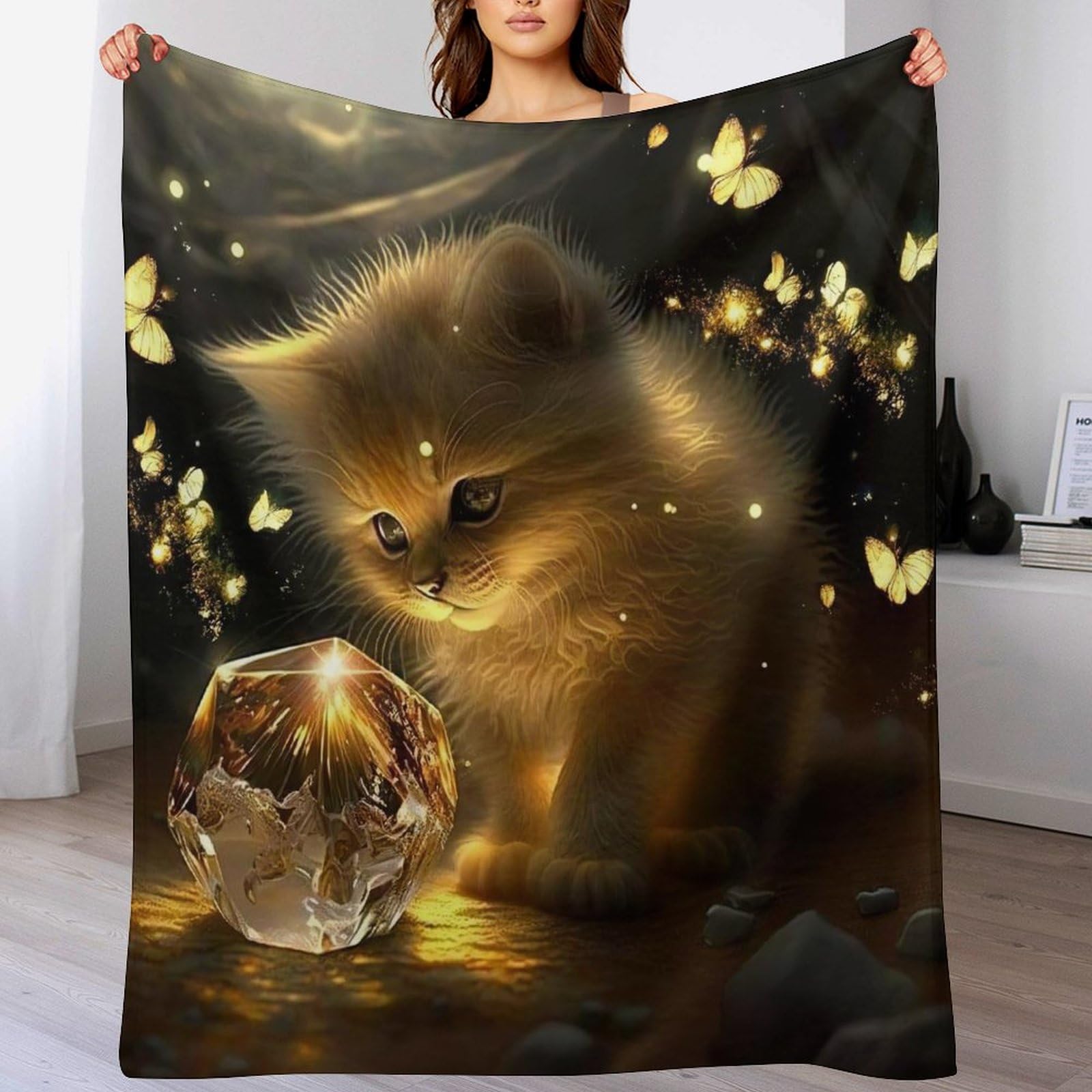 Couverture chat douillette grand plaid de canapé et voyage en flannel