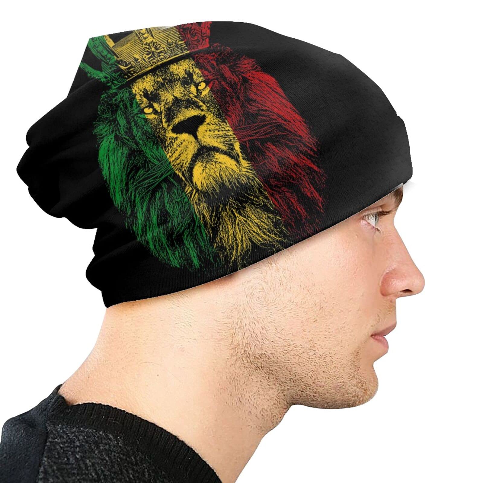 Niqqzitlion Of Judah Rastafarian Reggae Ethiopian Lion Beanie Hat  display picture 1